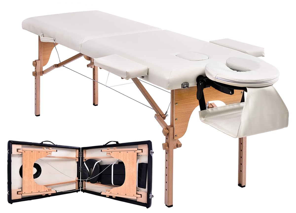 Massage Table, Massage Bed, Treatment Bed, Folding Treatment Table, Esthetic Bed, Folding Bed, Manipulative Bed, Portable Bed, Easy Assembly, Examination Stand, Storage Cover Included,