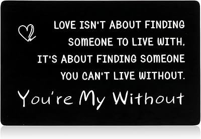 Husband Wallet Insert, Romantic Christmas Card Gift for Him Her, Boyfriend Fiance Anniversary Card Gift, Sentimental Valentine Birthday Gift for Hubby Wife, Metal Engraved Card Wedding Deployment Gift