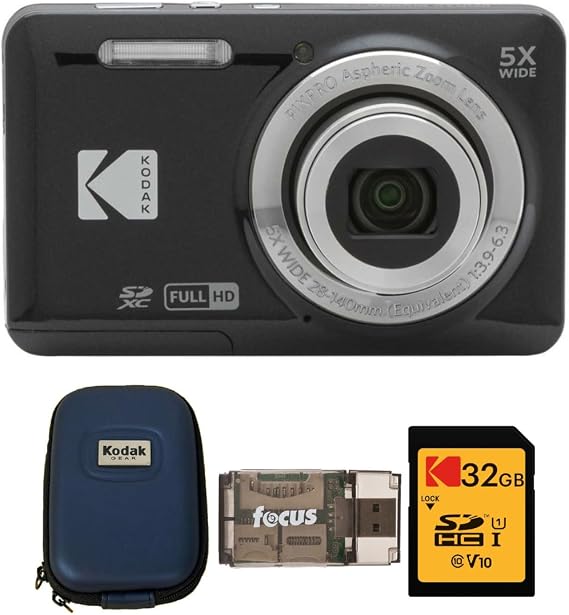 Kodak PIXPRO Friendly Zoom FZ55 Digital Camera (Black) Bundle