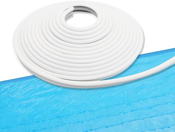 120'ft Pool Liner Lock for In-Ground and Above Ground Pools, Roll Swimming Pool Liner Bead Lock White