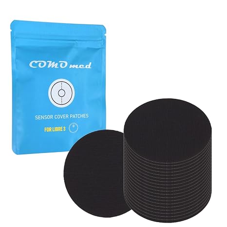 Sensor Cover Patches - Waterproof Adhesive Patches Compatible with Libre 3 - Waterproof & Sweatproof Cover for Continuous Glucose Monitor Sensor, Stable for 20 Days(20+ Pack) (Black)