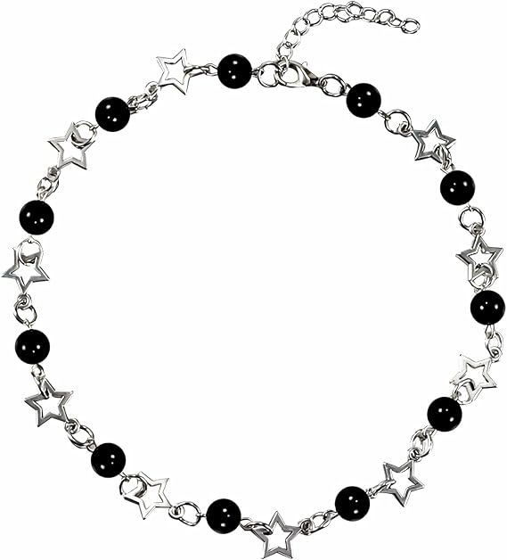 Pearl Star Choker Necklace Boho Faux Pearl Beads Collar Necklace Chain Jewelry for Women