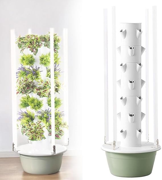Vertical Hydroponic Grow Tower,Vertical Hydroponic Tower Grow Kit - 20/28/36 Pods Hydroponic Growing System for Vegetables, Indoor Aeroponics Garden, Efficient Soil-less Planting Solution