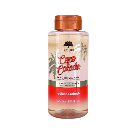 Tree Hut Coco Colada Body Wash, Hydrating & Moisturizing Shower Gel with Shea Butter & Essential Oils, Soft Smooth Glowing Skin, Gentle Cleanser For All Skin Types, Self Care Gifts for Women, 18 Fl Oz