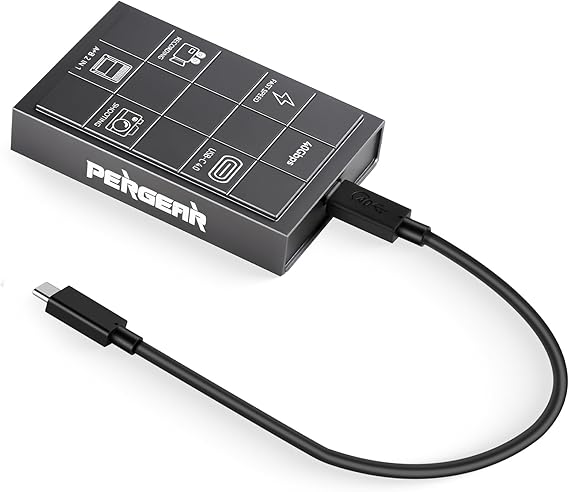 PERGEAR CFexpress 4.0 Type A and B Card Reader, 2-in-1 High-Speed USB Type C 40Gbps CFexpress Memory Card Adapter Portable Aluminum with Two Slots, Compatible for Windows/Mac/Linux/Android