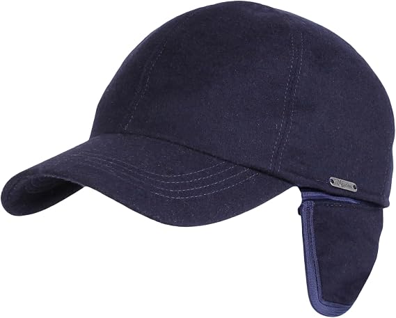 Wignes Wool & Cashmere Loro Piana Flannel Storm Syestem, Rain Repellent Baseball Cap with Earflaps