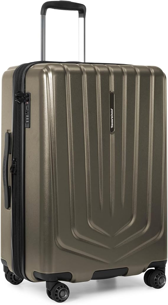 Traveler's Choice Lethbridge Hardside Expandable Spinner Luggage with TSA Lock, Mocha Gold, 26" Medium