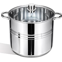 Stainless Steel Stockpot with Glass Lid – Heavy Duty Induction Cooking Pot 26cm / 28cm / 30cm | Large Soup, Stew & Pasta Pot | Durable Cookware Pot for Home Kitchen & Catering (30CM)