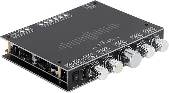 Bluetooth Amplifier Board 5.1 2.1 Channel 350W 220W x 2, Mini Audio Power Amp Module with TPA3251 Treble Bass Control, AUX USB Input for DIY Speaker System Home Stereo