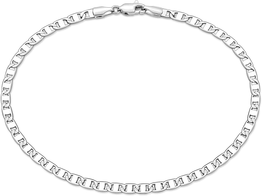 3.5mm Mariner Anklets for Women | 18K Gold Plated/Silver Tone Waterproof Womens Anklet, 9/10/11 Inches