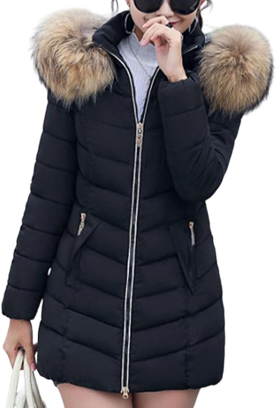 Winter Coat Women's Warm Winter Jacket Waterproof Winter Parka Lined Quilted Jacket Down Jacket with Hood and Zip Parka Coat Quilted Coat Puffer Jacket Winter Jacket Puffer Plush Jacket Coat