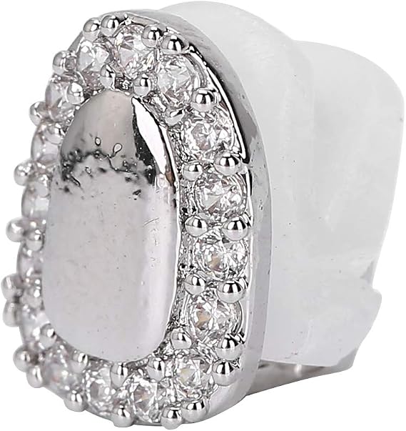 Single Tooth Hip Hop Bling Teeth Accessory for Rapper Costume Cosplay Portal for Party Stage Performance Jewelry