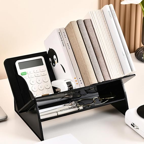 Acrylic Desktop Bookshelf, Detachable Bookcase, Clear Book Organizer, Book/CD/Magazine Rack for Office/Study Room Library/Home