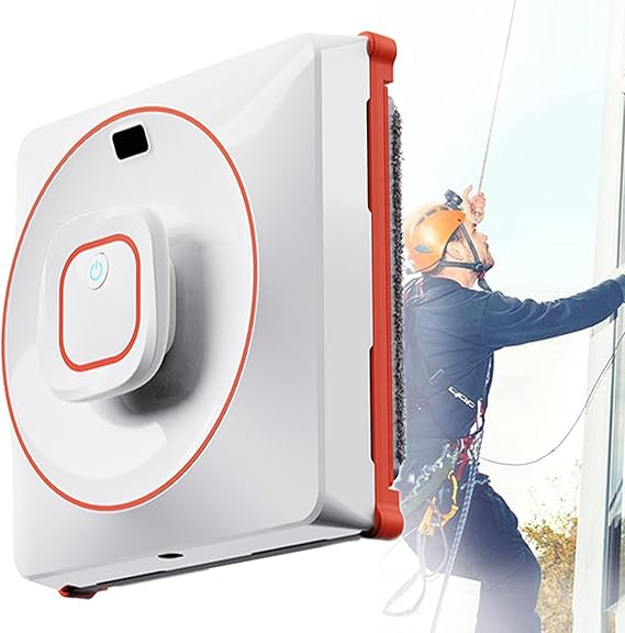 Window Cleaner Robot, 2500Pa Strong Suction Automatic Window Cleaning Robot, Double-Side Water Spray, 3 Cleaning Modes, Edge Detection, for Outdoor/Indoor High Rise Windows