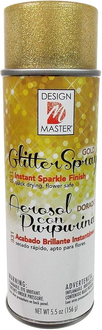 Design Master No.831 Glitter Gold Spray, 5.5 ounces