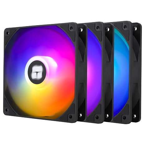 TR-TL-C12C-S X3 CPU Fan 120mm ARGB Case Cooler Fan, 4pin PWM Silent Computer Fan wth S-FDB Bearing Included, up to 1550RPM cooling fan（3 quantities）