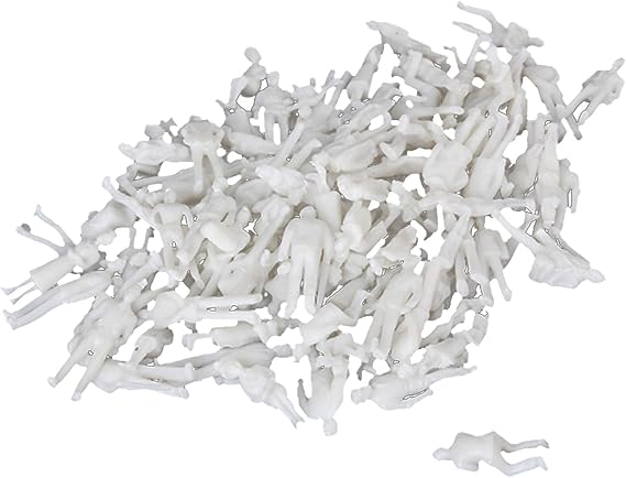 White Unpainted Architectural 1:100 Scale Model Figures Standing Figures for Miniature Scenes, White Color Pack of 100
