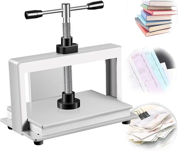 Bookbinding Press Machine - A4/A3 Flat Paper Press Machine,Manual Book Flattening Nipping Machine,Heavy Duty Bookbinder Steel Double Balance Rod Paper Press Machine,A4