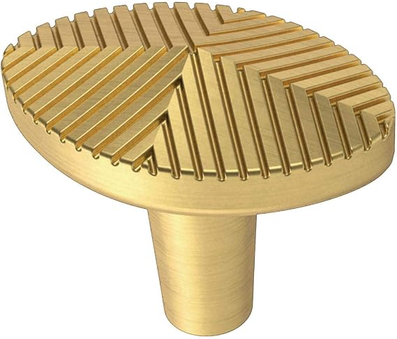 Liberty Modern Herringbone 1-3/8 in. (35 mm) Brushed Brass Cabinet Knob (4-Pack)