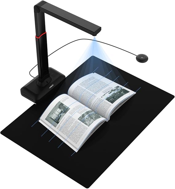 VIISAN Document Scanner, USB 23MP Document Camera, Capture Size Up to A2 | 130 Languages OCR, Auto-Flatten & Deskew Tech, Page Turning Detection, Fast Scan 1.5s/Page, Book Scanner for Windows & MacOS