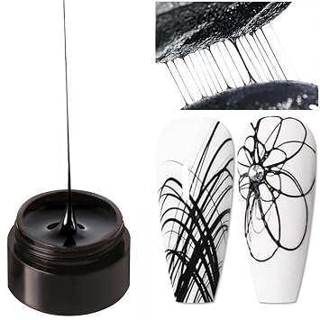 Black Spider Gel for Nails, Black Gel Paint for Nails Art UV LED DIY Design Manicure Spider Paint Nail Gel for Nail Art