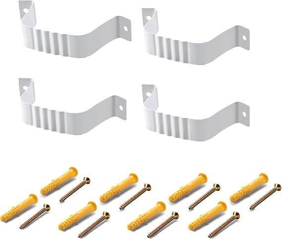 VYH Gutter Straps 2x3,Downspout Bracket ,Downspout Strap,(4 Pack, White)