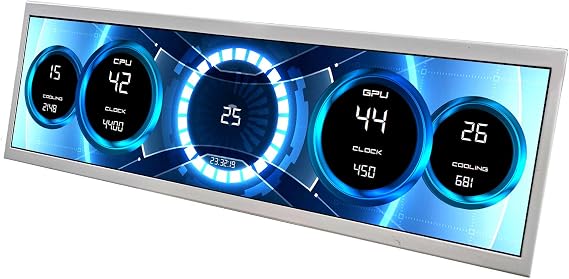 VSDISPLAY 14.5'' White LCD Monitor 2560x720 2K USB-C Stretched Bar Display