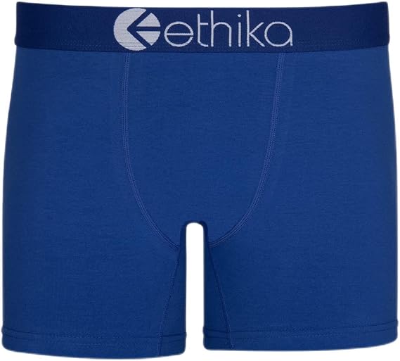 Ethika Men's Mid Boxer Brief, Winner Blue(BLU,4XL) | Waistband. Designed with a shorter mid-length fit. Engineered to prevent pull-down and gathering for consistent comfort.