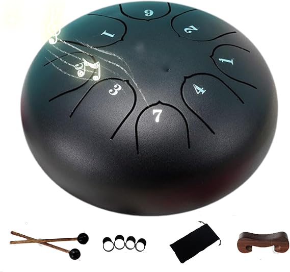 Generic Rain Drum for Outside Garden,Tongue Drum Rain, Rain Drum for Outside When it Rains,8 Note 6 Inch Chakra Drum for Rain Outdoor,Rain Music Maker Outside (Black)