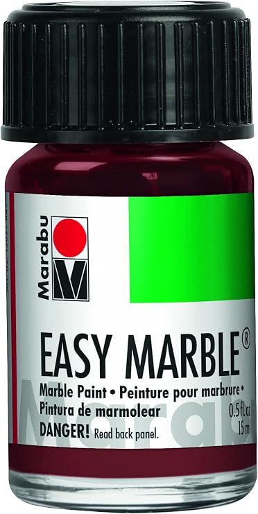 Marabu Easy Marble Paint - Mahogany - Evoke the Timeless Sophistication of Classic Elegance with Deep, Rich Warmth - 15ml