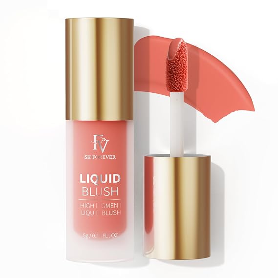 FV Liquid Blush, Long Lasting Buildable Cream Cheek Tint with High-Pigment Color, Weightless Blendable Formula for Natural Dewy Finish (Alice)