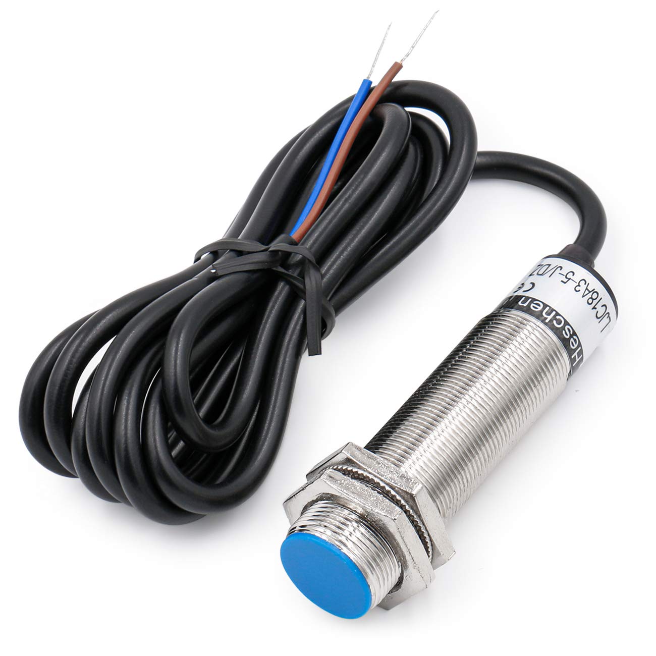 Heschen M18 Capacitive Proximity Sensor Switch Shield Type LJC18A3-5-JDZ Detection 1-5mm 90-250VAC 400mA Normally ClosedNC 2 Wires