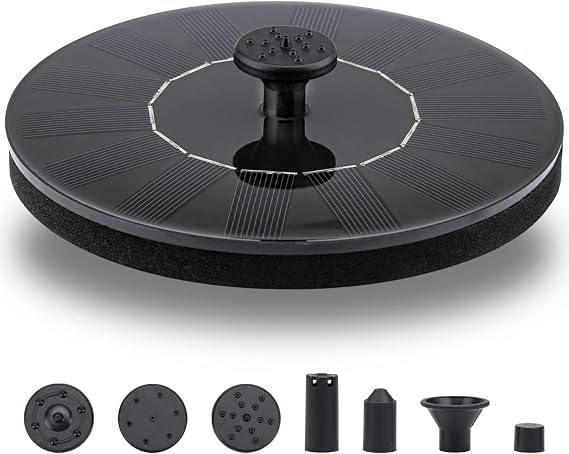 LAWOHO Solar Fountain Pump 1.5W Upgraded Submersible Solar Water Fountain Panel Kit for Bird Bath,Small Pond,Garden and Lawn Solar Water Pump Built-in Filter