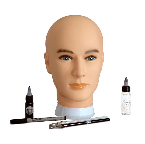 Practice head for smp scalp micropigmentation by DermiMatch