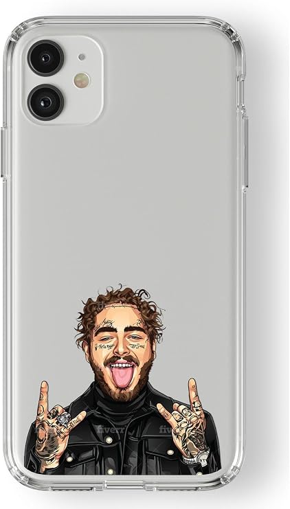 Multitronic Iphone 11 ile Uyumlu Post Malone Tasarım Baskılı Şeffaf Kılıf