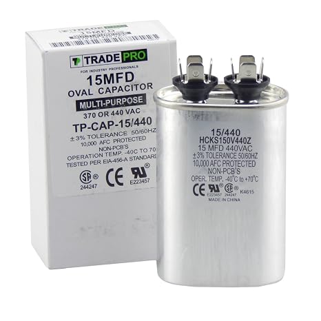 15 MFD 370/440 Volt Oval Run Capacitor