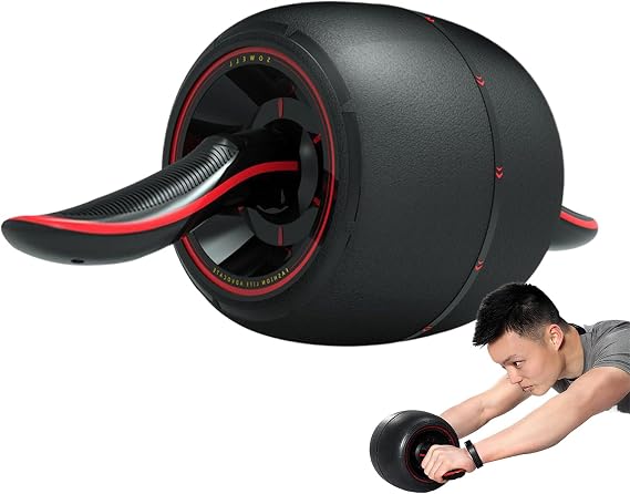 Abs Roller Wheel - Ab Exercise, Core Trainer | Automatic Rebound Fitness Gear for Strengthening Muscles Workout Equipment Quiet Home Gym for Men Women Upper Body Shaping Tone Balance Stability