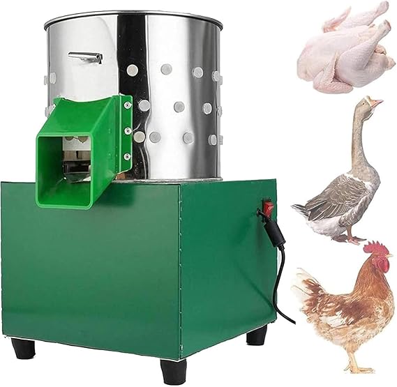 Quail Plucker Chicken Plucking Machine Stainless Steel Poultry Plucking Machine Automatic Feather Plucker Chicken Turkey De-Feathering Machine,47x36x29cm