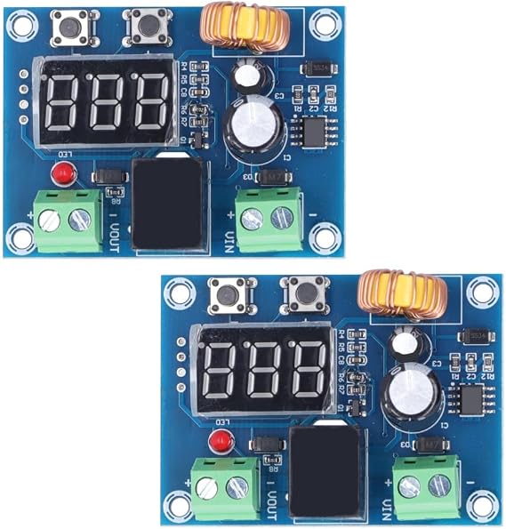 2Pcs 12-36V DC Voltage Protection Module Low Voltage Disconnect Board for Battery Over-Discharge Protection, Digital Display & Relay Control