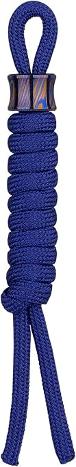 OKNIFE OBead TC4 Titanium Alloy Bead for Knife and Flashlight or Other EDC products, Compact and Lightweight, Easy to Carry | Premium Titanium Alloy Pendant with 60 cm Blue Paracord, Ideal for Knives, Flashlights and Other EDC Gear