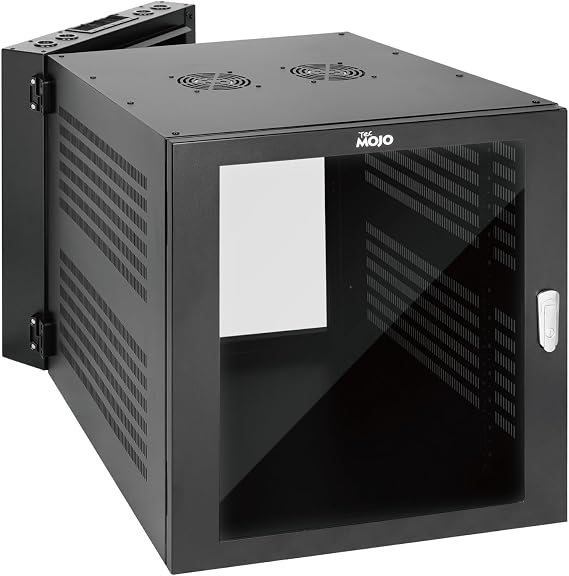 Tecmojo Enterprise-Grade 12U Swing-Out Wall Mount Network Cabinet,27.6inch Depth Server Cabinet, Load Bearing 331lbs (150 kg), Glass Door, 12U Rack for 19in Computer/AV/Data/IT Equipment
