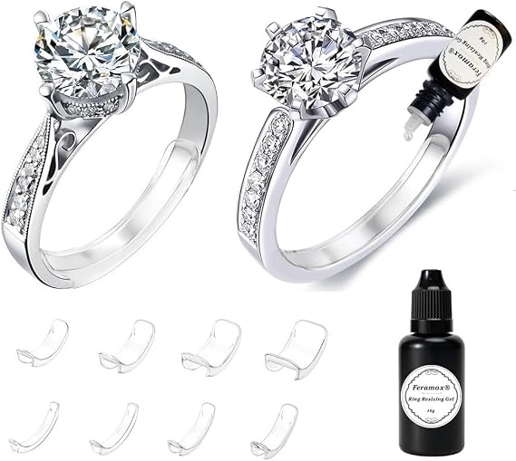 Invisible Ring Size Adjuster for Loose Rings Ring Adjuster Fit Any Ring Resizing Gel with UV Light Ring Snuggie Filler