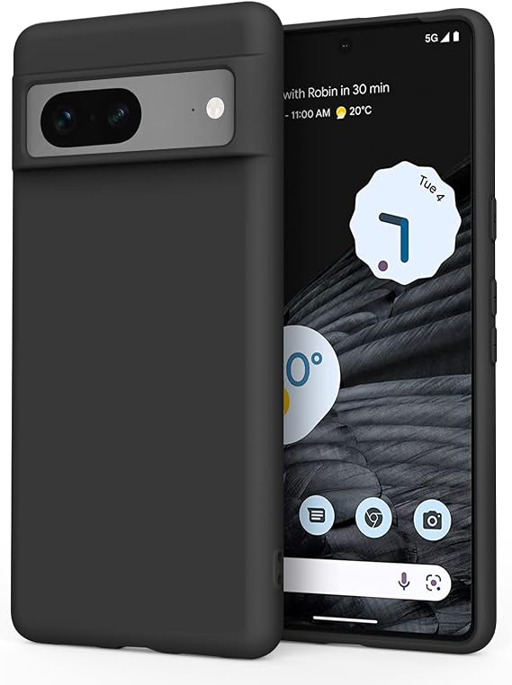 Amzpas for Google Pixel 8 Case, Soft Silicone Slim Thin Anti-Scratch Protective Phone Cover for Google Pixel 8 Phone Case 6.2 Inches, Black