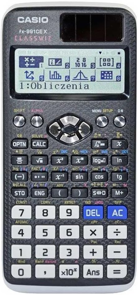 CASIO Calculator Scientific FX 991CEX CLASSWIZ Black 12-Digit Display, 4 Languages, Hungarian, Polish, Czech, Slovak.