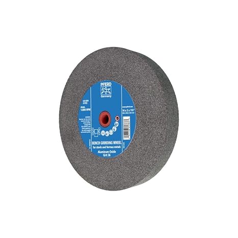 Pferd Vitrified Bench Grinding Wheel Universal, 14" Diameter, 2" Thick, 3" Arbor, 36 Grit, Aluminum Oxide, for General Metalworking - Part 61783