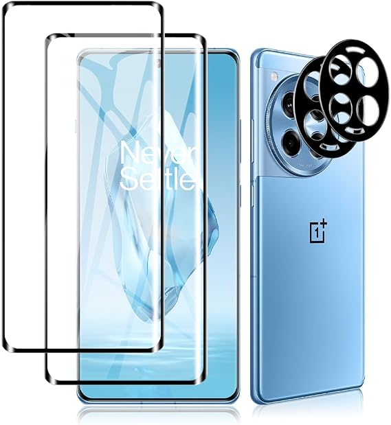 Screen Protector for OnePlus 12R with Camera Lens Protector 2+2 Pack