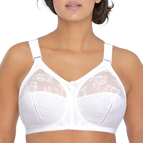 Women's Plus Size Full Coverage Wirefree Unlined Minimizer Lace Bra
