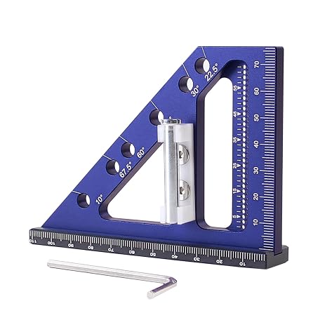 3-in-1 Detachable Marking Ruler, Aluminum, Multifunctional Angle Measurement, DIY Woodworking, Meter/Angle Scale, with Positioning Pin, Parallel, Vertical and Angle Scratch