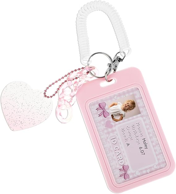 Amaxiu 3" Acrylic Kpop Photocard Holder, Photocard Display Frame Kpop Photocard Stand Kpop Photocard Organizer with Keychain