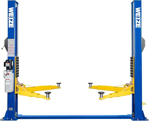 Weize 2 Post Automotive Car Lift, 12,000 lbs Capacity, 220V 4HP Powerful Motor with Single Point Lock Release for Repaire Shop
